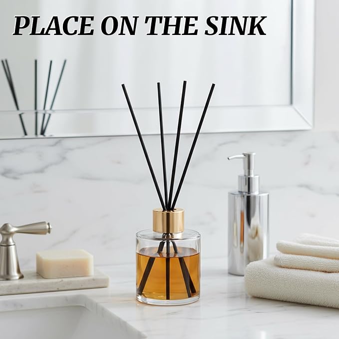 50pcs Black Refill Diffuser Sticks 12 inch x 4 mm Reed Diffuser for Home Fragrance Accessories Diffuser Oil Refill Office Decoration