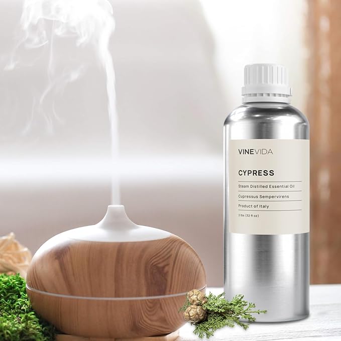 VINEVIDA Cypress Essential Oil 32 oz - Undiluted Cypress Oil - DIY Candle Scents for Candlemaking - Bulk Essential Oil for Soap Making Safe for Skin