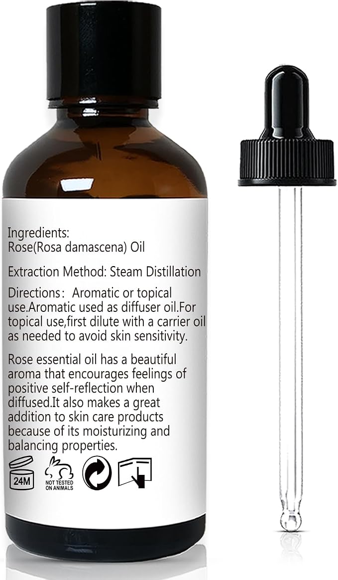 GM Gumili Rose Essential Oil for Face, Hair, Body, Skin, Aromatherapy, Essential Oils Diffuser, DIY Blends - 1 Oz