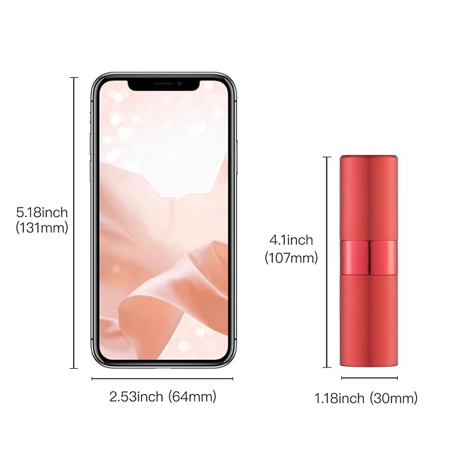 Cologne Travel Bottle 20ml - Large Size Perfume Atomizer Refillable for Men - Pocket Empty Fragrance Sprayer for Refill - 0.67oz Portable Twist Spray Sample Container for Purse Red