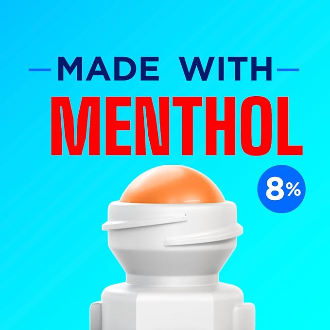 Icy Hot Original Pain Relief Revive & Recovery No-Mess Roll-On Applicator, Fast-Acting Pain Relief with 8% Menthol for Backaches, Joints, Muscle Strains and Arthritis, Energizing Citrus, 2 oz