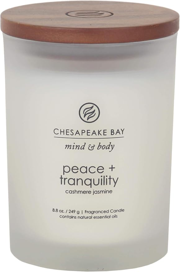 Chesapeake Bay Candle Scented Candles, Serenity + Calm (Lavender Thyme) & Peace + Tranquility (Cashmere Jasmine), Medium (2-Pack)