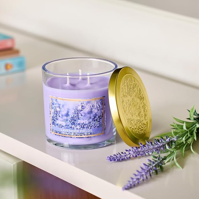 14.5oz Lavender Scented Candles for Home, 60 Hrs Soy Wax Candle for Stress Relief and Meditation House Aromatherapy Candle Gifts for Men and Women