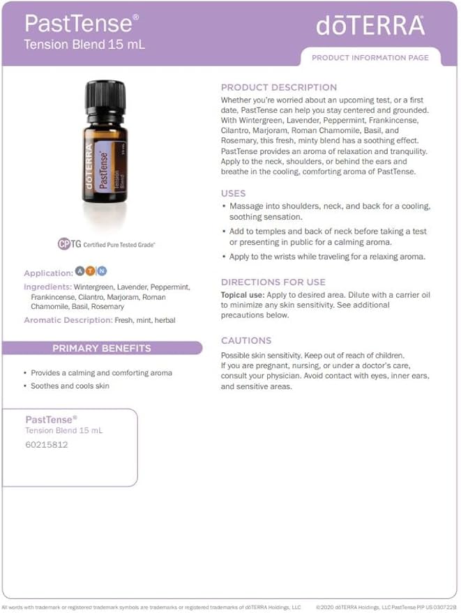 doTERRA PastTense Oil - Tension Blend - 15mL - 2 Pack