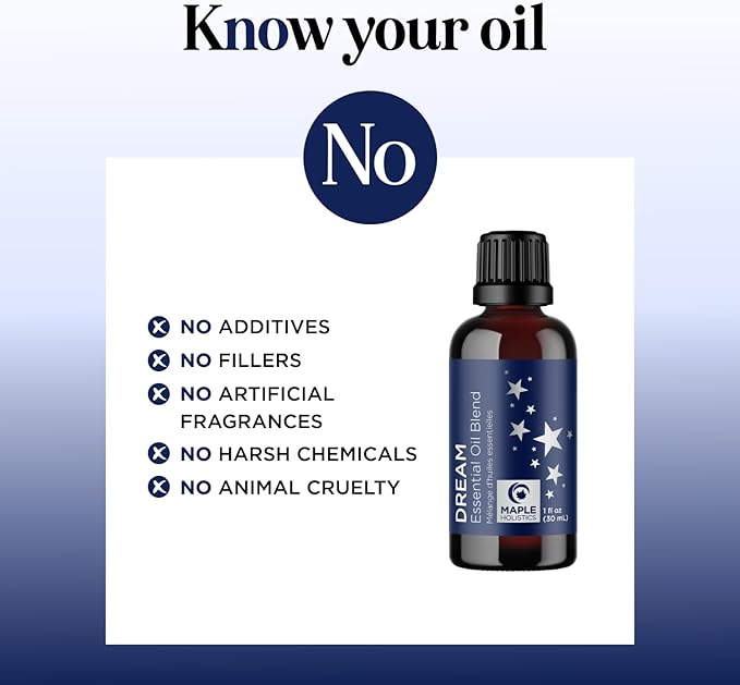 Sleep Essential Oil Blend for Diffuser - Dream Essential Oils for Diffusers | Aromatherapy and Relaxation with Clary Sage Ylang-Ylang Roman Chamomile and Lavender for Sleep Time Support (1 Fl Oz)