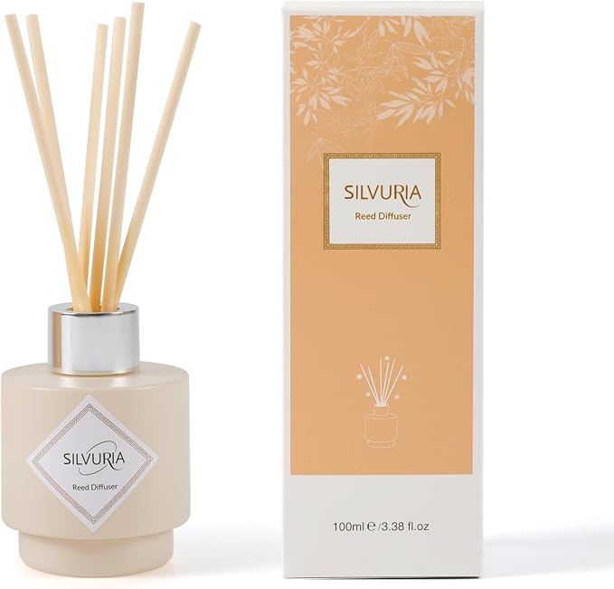 Reed Diffuser Set,Lavender Eucalyptus Essential Scented Oil Diffuser,3.38 fl.oz(100ml) with 6 Sticks,Home Fragrance for Office,Bedroom,Bathroom Decor