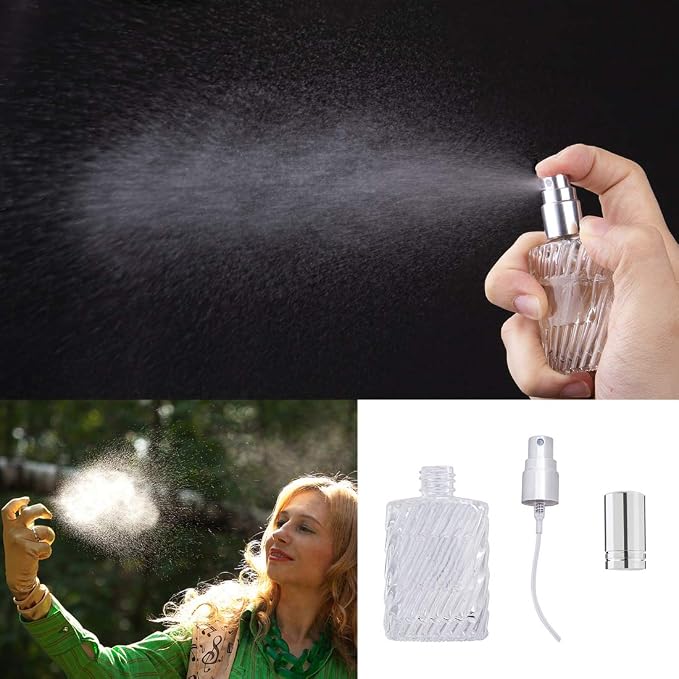 YU FENG 12pcs Glass Perfume Atomizer Spray Bottles Empty Refillable with Funnels Pipettes Dispensers for Essential Oil（13ml）