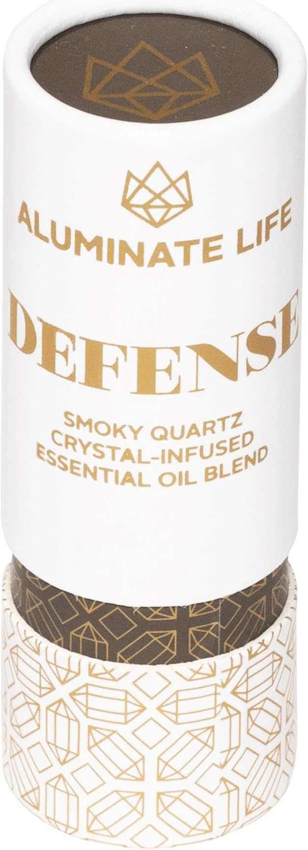 Crystal Infused Essential Oil Vial, 1 Oz, Defense - Smoky Quartz Crystal Infused - Scents of Frankincense, Neroli, & Sage - Aromatherapy Oils, Massage, Stress Relief