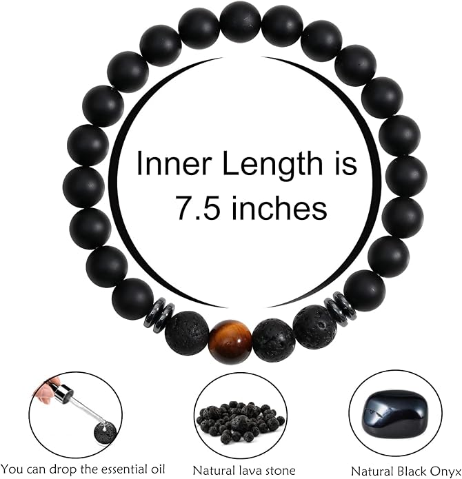 Healing Bracelets for Women, Anti Anxiety Yoga Beads Stress Relief Healing Thoughts Bracelets Relaxation Gift Aromatherapy Essential Oil Diffuser Lava Bracelet Gifts for Women