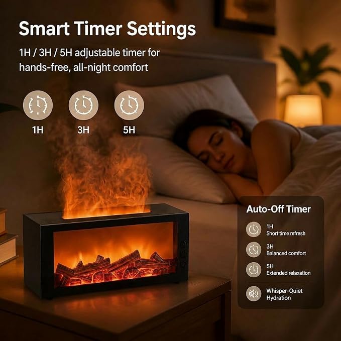 300ML Essential Oil Aroma Diffuser,Flame Air Humidifiers,Colorful Flame Diffusers for Home,Diffuser for Aromatherapy Yoga Room Bedroom, Office, Home with Remote Timer and Auto Off