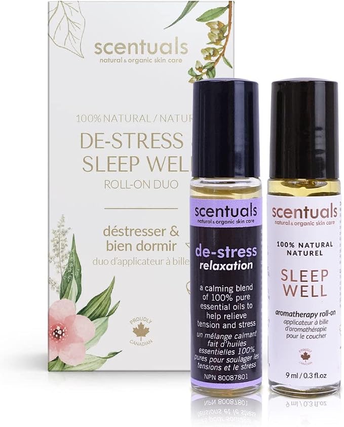 Essential Oil Blend Roll On Set of 2, 100% Pure Natural, Helps to Induce Relaxation and Calmness, Aromatherapy for Busy Men & Women. 9 ml x 2 | 0.3 oz x 2