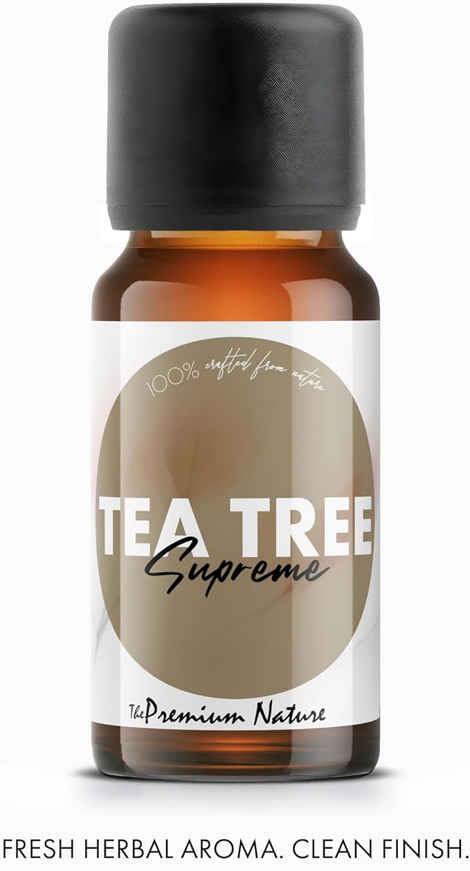 Organic Australian Tea Tree Essential Oil | 100% Pure Melaleuca alternifolia Leaf Oil | Fresh Clean Herbal Aroma | for Diffuser, Candle Making & DIY Aromatherapy Blends, 0.34 fl oz