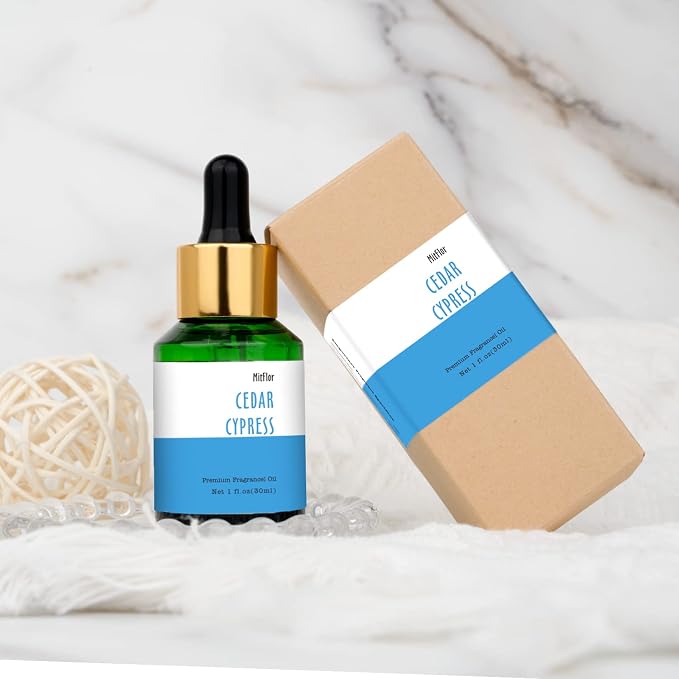 30ml Cedar Cypress Fragrance Oil, MitFlor Refreshing Fragrance Essentials Oil for Soap & Candle Making, Large Size Diffuser Oil Scents, Very Refreshing & Long-Lasting, Woody Scent for Home Fragrance