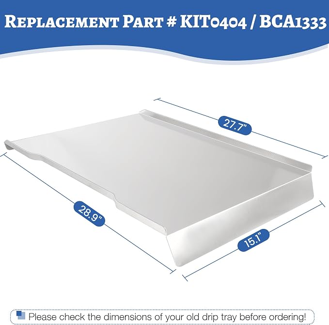 Drip Tray for Traeger Ironwood 885, Heat Baffle Replacement Drip Pan Compatible with Traeger Ironwood 885 Grease Tray Flame Diffuser Plate Accessories BCA1333 KIT0404