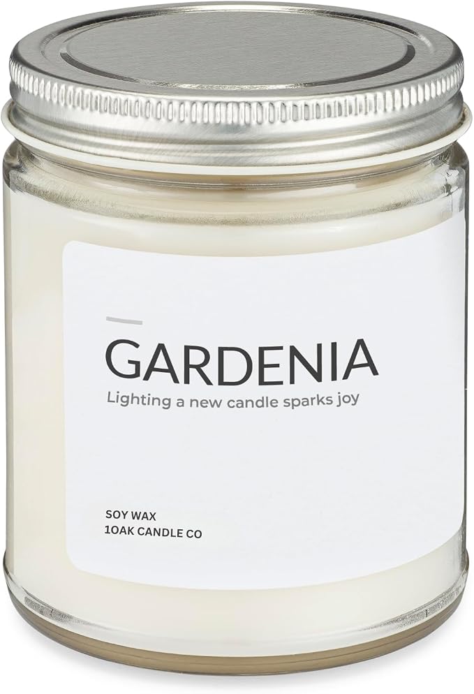 1OAK Gardenia Candle - Soy Wax Scented Candles - Long Burning Premium Hand-Poured (7oz.)