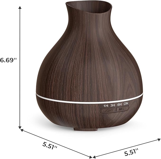 Aromatherapy Essential Oil Diffuser, 550ml Ultrasonic Fragrant Oil Large Room Humidifier, Diffusers for Home with Timer and Waterless Auto-Off, 7 Color LED Lights,Cool Mist Humidifiers