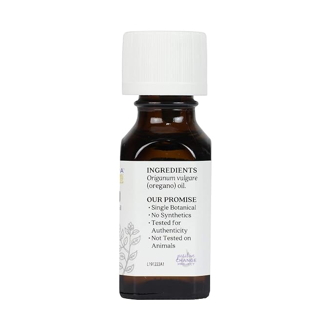 Aura Cacia 100% Pure Oregano Essential Oil, GC/MS Tested for Purity, 15 ml, Origanum vulgare, 0.5 Fl Oz (Pack of 2)