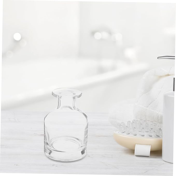 COLLBATH 2pcs Elegant Glass Reed Diffuser Bottles Decorative Oil Diffuser Containers Multipurpose Home Car Fragrance