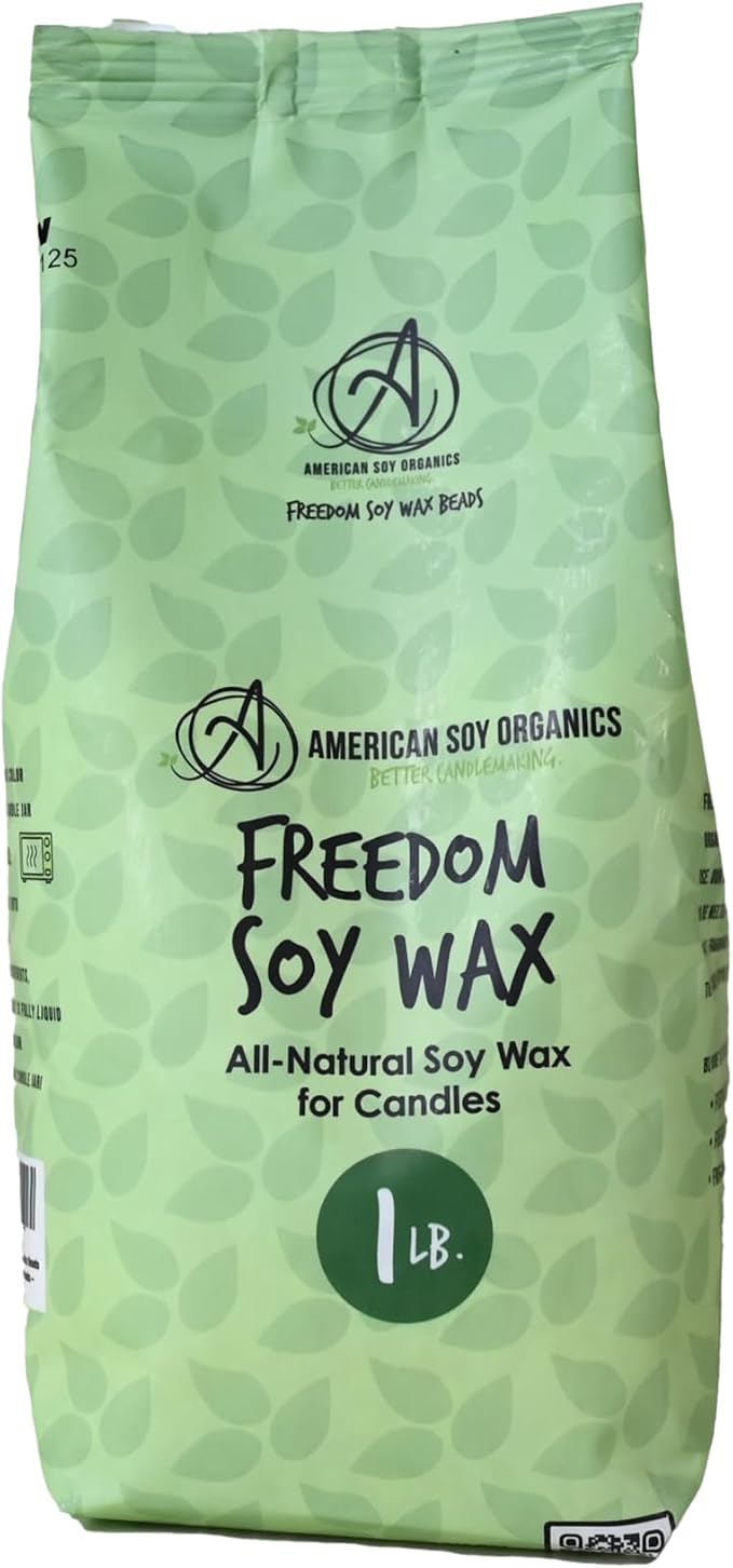 American Soy Organics - 1 lb Freedom Soy Wax Beads for Candle Making - Microwavable Wax Beads - Premium Candle Making Supplies