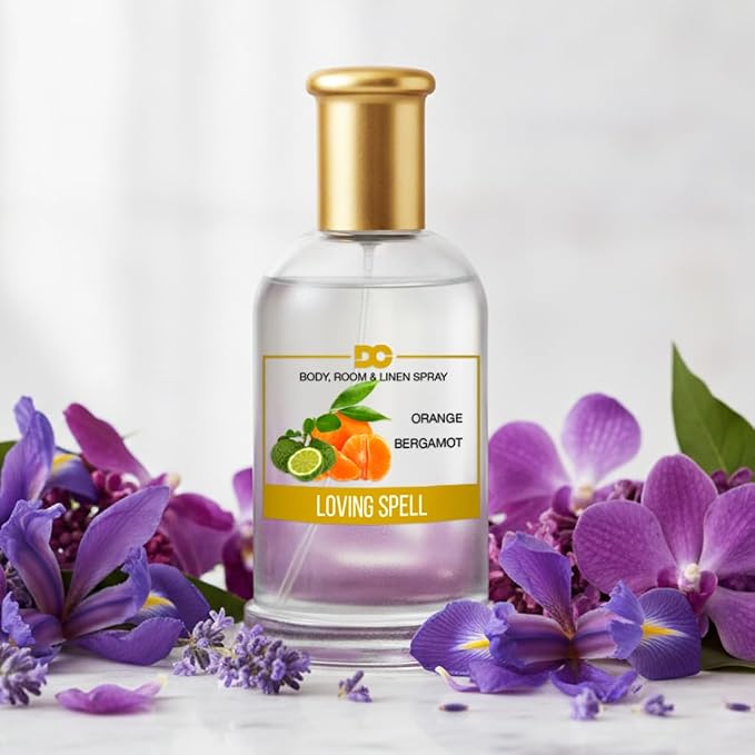 Daniella's Candles Loving Spell Body Room and Linen Spray, Natural Body Mist & Room Spray, Long lasting Fragrance, 100ml/3.4oz