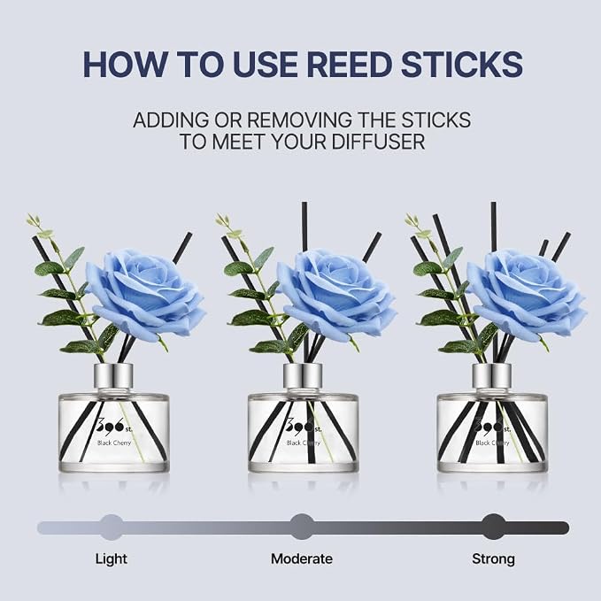 396 st. Rose Flower Reed Diffuser, Vanilla Lavender, 200ml(6.7oz) / Reed Diffuser Sets, Home Fragrance, Scented Oils, Home & Bathroom Décor