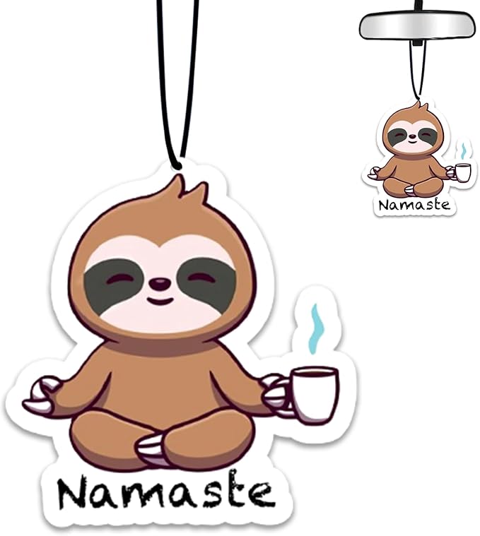 1PCS Car Air Fresheners,Namaste Cute Sloth Car Air Fresheners for Cute Mirror Freshener Mirror Scented Hanging Cute Car Accessories Decor Interior Home,Sloth Gifts for Women Men Friends Wife