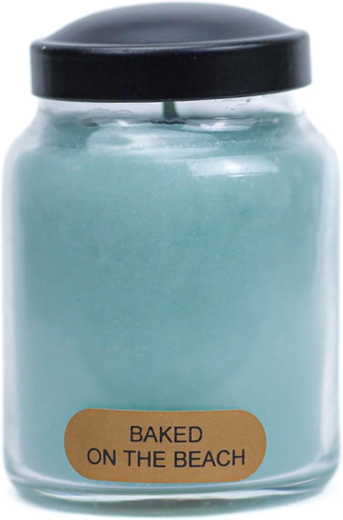 A Cheerful Giver - Baked On the Beach - 6oz Baby Scented Candle Jar with Lid - Keepers of the Light - 30 Hours of Burn Time, Gift Candle, Blue