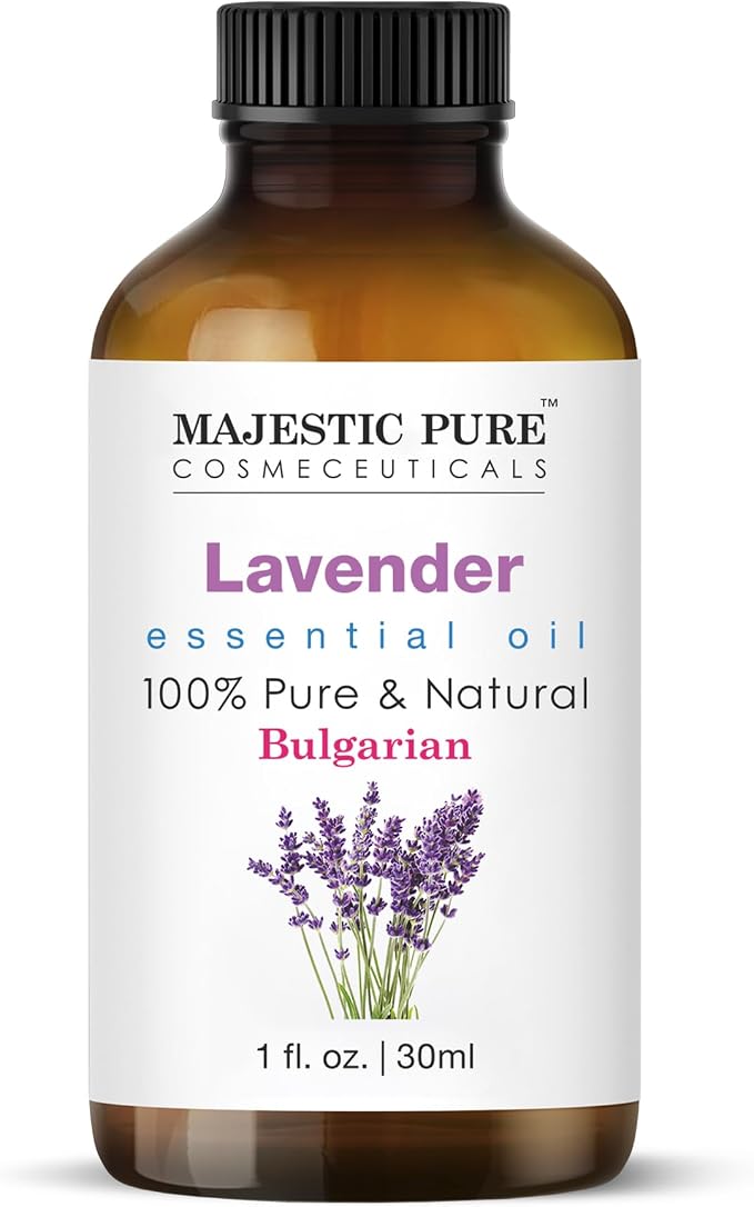 Majestic Pure Essential Oil with Glass Dropper - 100% Pure and Natural - Essential Oils for Diffuser, Aromatherapy, Soap and Candle Making, Lavender Essential Oil, Lavender Oil, 1 Fl Oz