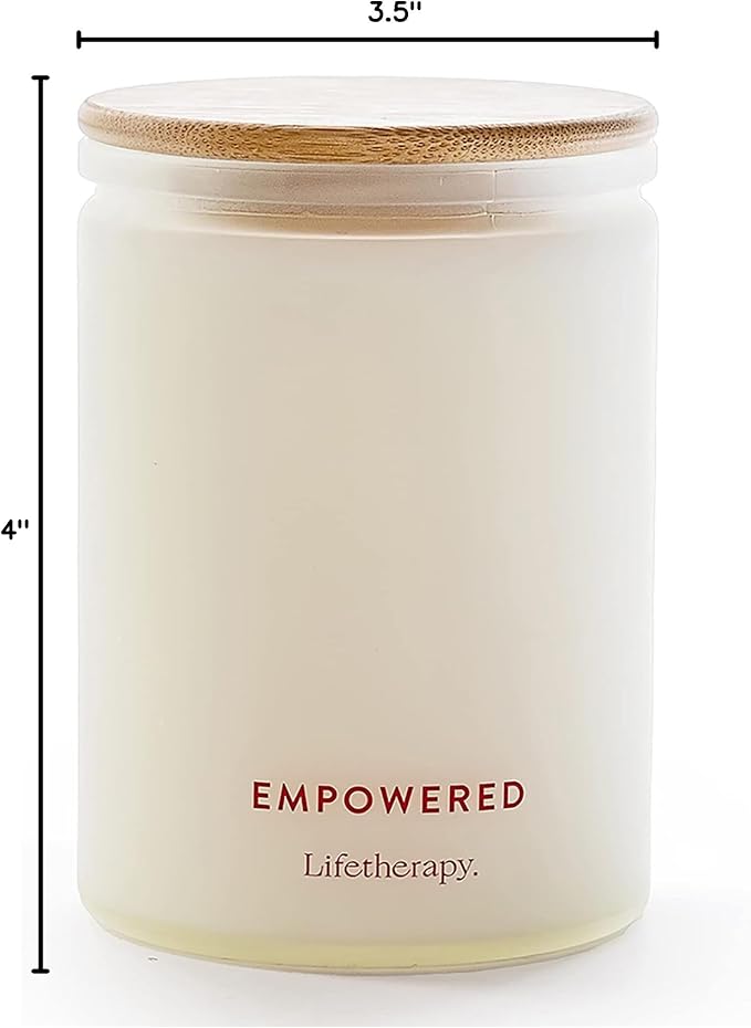 Lifetherapy Empowered Scented Soy Candle, 75-Hour Burn, 10 Oz | Natural soy wax scented candles for home with clean burn, jar candle design, and long lasting fragrance