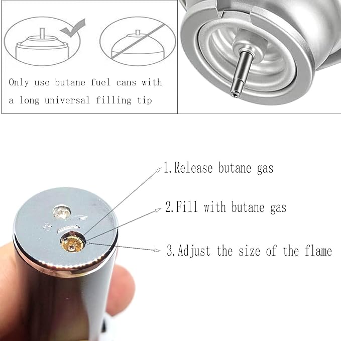Torch Lighter,Handheld Multifunctional All-in-One Tube Built-in Detachable Windproof Lighter,Outdoor,Indoor,Camping,Candle,Birthday,Black(2PCS)
