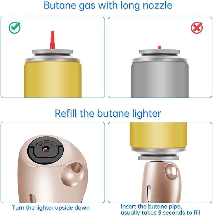 Butane Lighter Long Lighter with Visual Window for BBQ Candle,Pink(No Butane Inside)