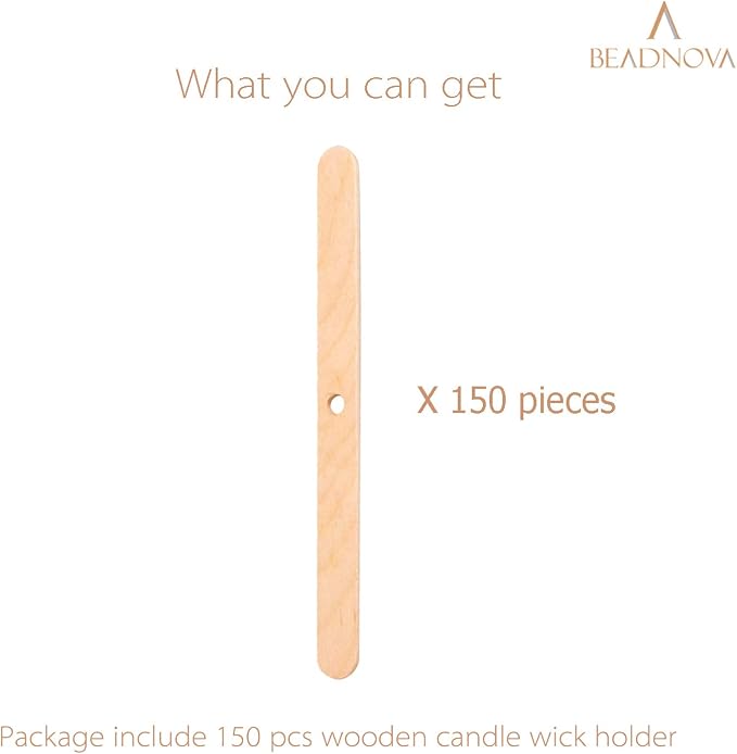 BEADNOVA Candle Wick Holders for Candle Making Wooden Wick Holder Centering Device Bar for DIY and Making (150 pcs)