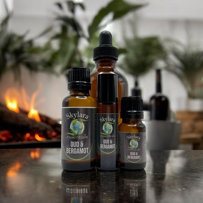Natural Oud & Bergamot Essential Oil for Calming Aroma, Diffuser, Candle Making | Long - Lasting, Housewarming Gifts, Thanksgiving and Christmas – 4oz