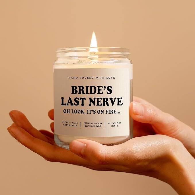 Niyewsor Funny Bride Gifts, Bridal Shower&Bachelorette Gifts for Bride, Handmade Lavender Scented Candle, Brides to Be, Engagement, Wedding Gift, 7oz, Soy Wax
