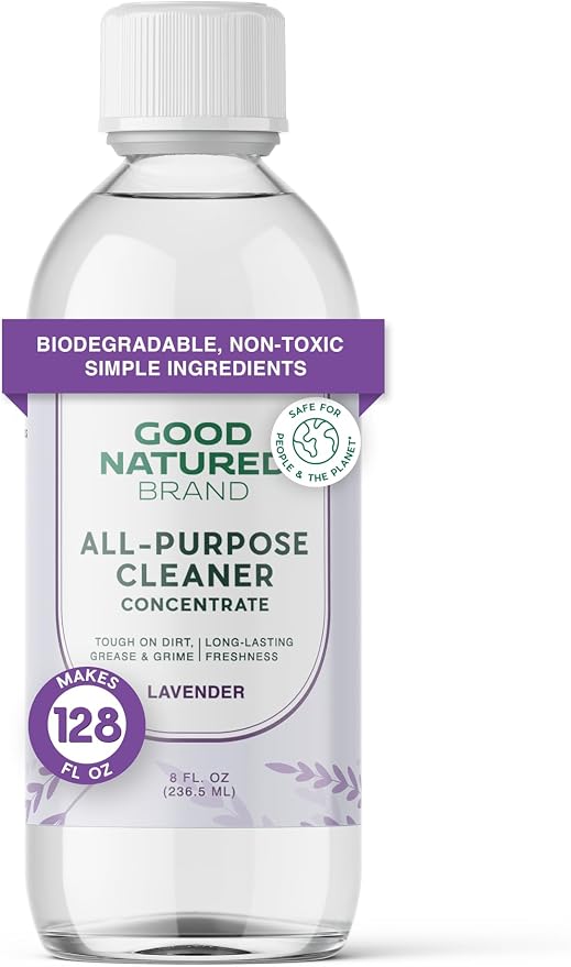 Good Natured Brand All-Purpose Cleaner Concentrate | 8oz makes 128oz | Lavender Essential Oil | 16X Concentrated Natural Multi-Surface Cleaner