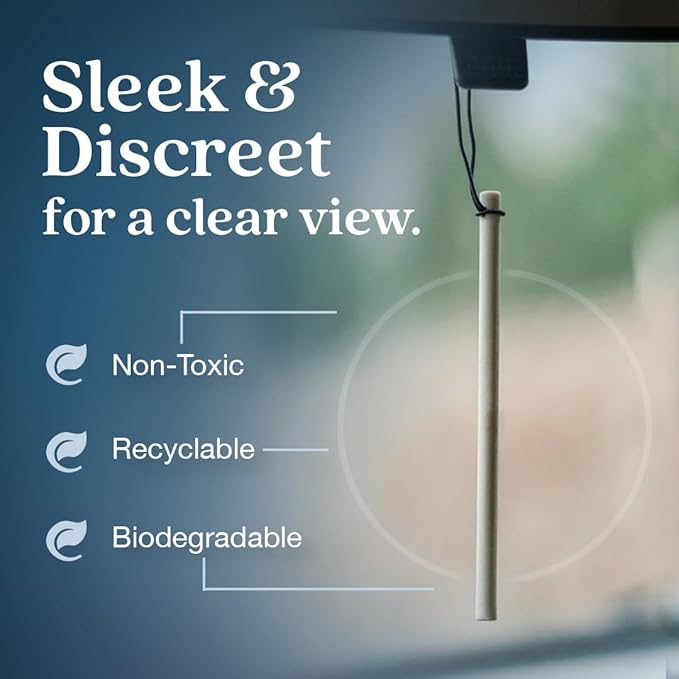 Enviroscent Non-Toxic* Car Air Freshener Auto Stix® - Scents Made Safer - Enjoy Fragrance Lasts Up to 180 Days - Includes Auto Stix® Diffusers & Elastic Loops - Coastal Storm & Teakwood (Pack of 3)