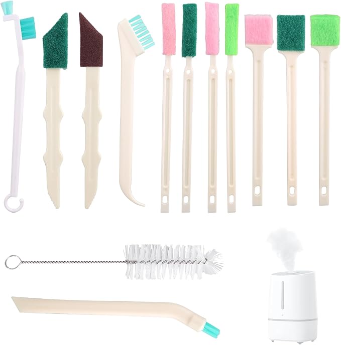 13pcs Humidifier Cleaning Brush Set, Mini Detail Cleaning Brushes Small Cleaner Kit Tool for Household Humidifiers Keyboards Tiles Bottles & Tight Spaces