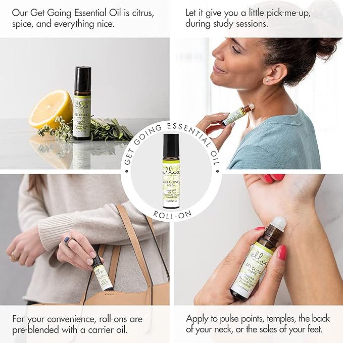Ellia Essential Oil Roll-On | Get Going Blend| 10ml, 100% Pure, Therapeutic Grade