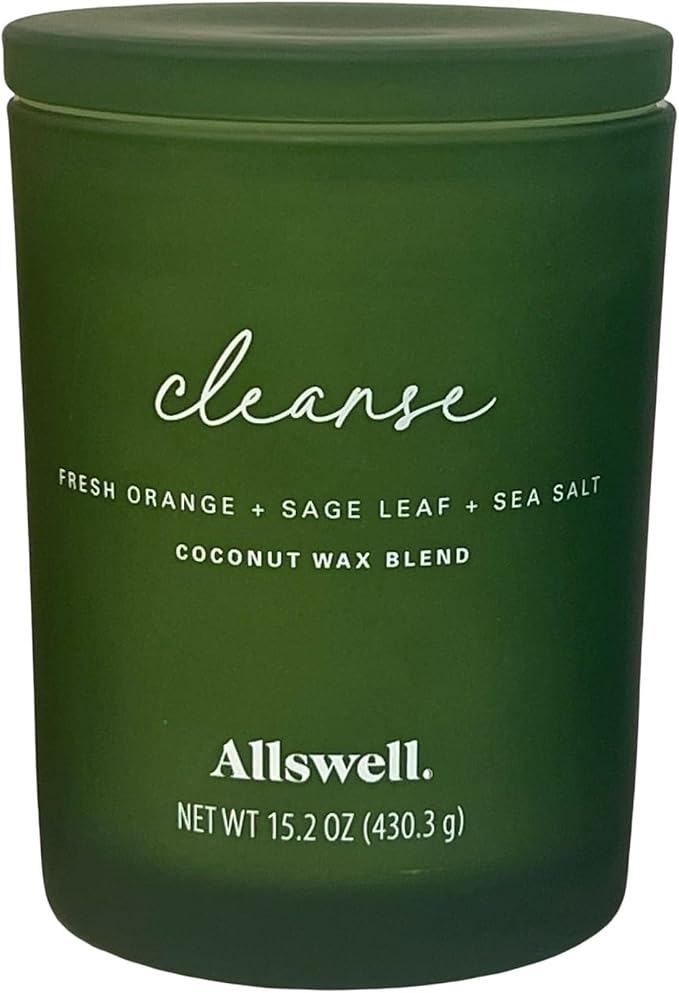 Frosted Scented 2 Wick Candles AW (Cleanse (Fresh Orange + Sage Leaf + Sea Salt))
