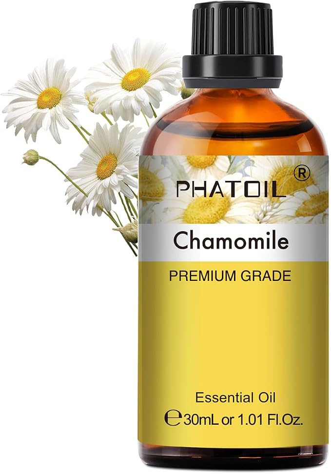 PHATOIL 1.01FL.OZ Chamomile Essential Oil, Pure Aromatherapy Essential Oils for Diffuser, Humidifier, Scented Oils for Soap, Candle, Bath Bombs Making(30ML)