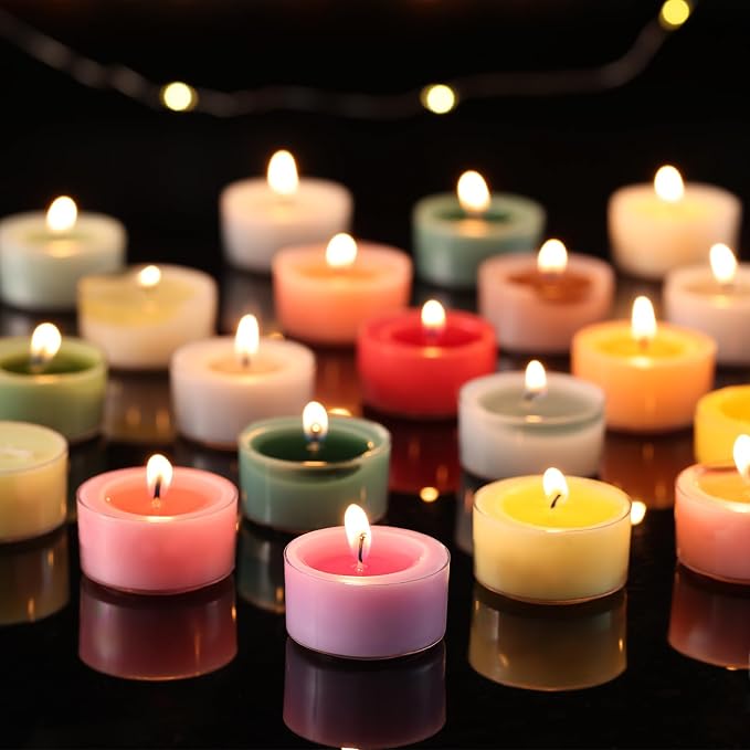 Scented Tea Lights Candles, Lavender Twilight, 8 Pack – Purple Scented Tealight Candles – 100% Palm Wax, 6 Hour Burn Aromatherapy Tea Light Votive Candle for Relaxation, Spa, Yoga, Home Decor