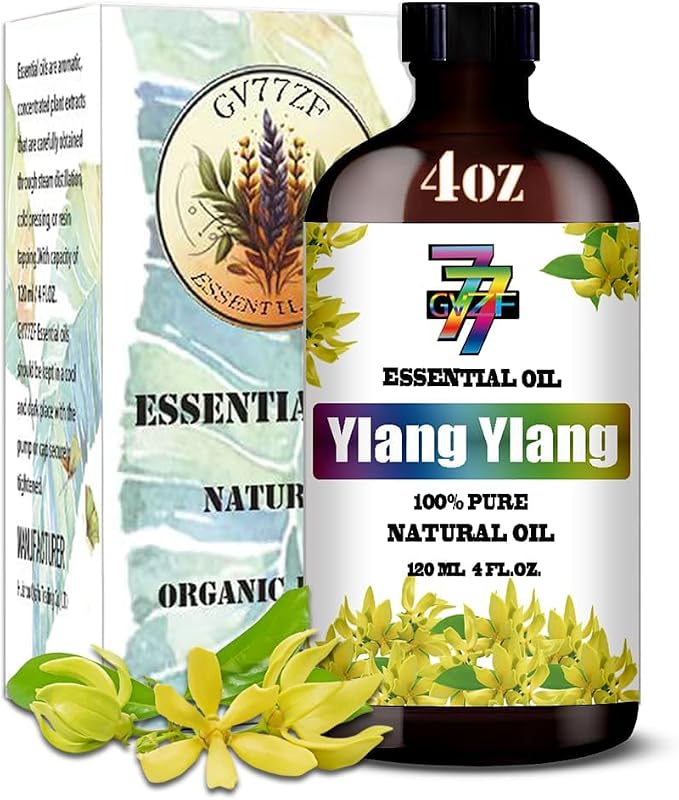 Ylang Ylang Essential Oil, Ylang Ylang Oils, for Diffuser, Massage, Humidifier, DIY Candles, Soap, Yoga, Home, Gift, Essential Oil, GV77ZF Ylang Ylang Fragrance Oil - 4 fl oz (120 ml)