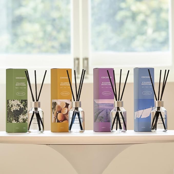 COCODOR Classic Reed Diffuser/Black Cherry/3.4oz(100ml)/1 Pack/Home Fragrance Scent Essential Oil Stick Diffuser for Bedroom Bathroom Home Décor