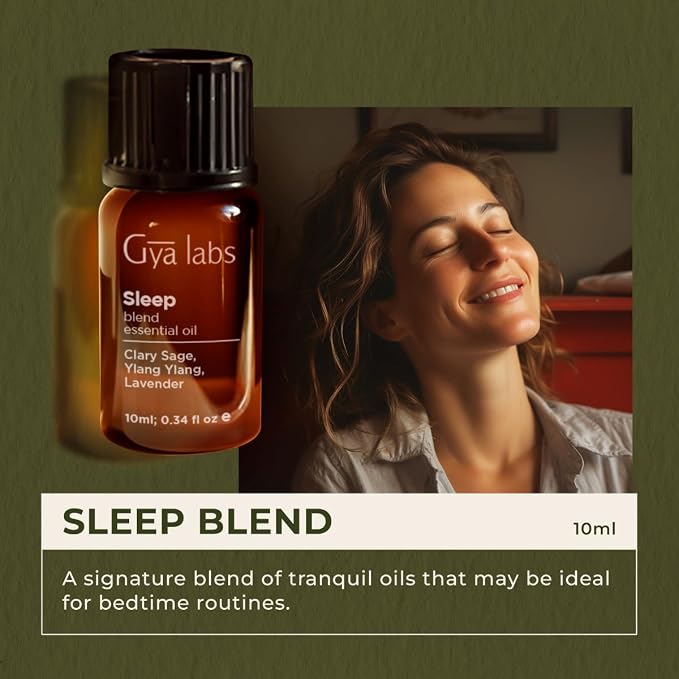 Energy Essential Oils for Diffuser & Sleep Oils for Diffuser Set - Aromatherapy Grade Essential Oils Set - 2x0.34 fl oz - Gya Labs