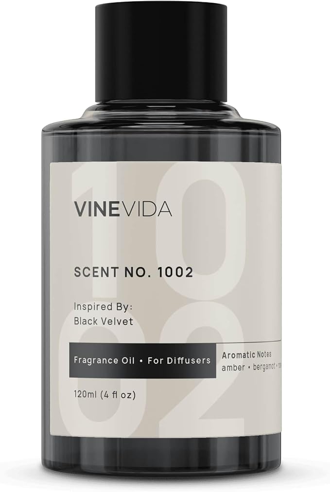 VINEVIDA [4 Fl Oz] Hotel Diffuser Oil Black Velvet - Scent No.1002 Inspired by 5-Star Hotel | Waterless Cold Air Scent Refill | Diffuser Essential Oils - Home Luxury Scents