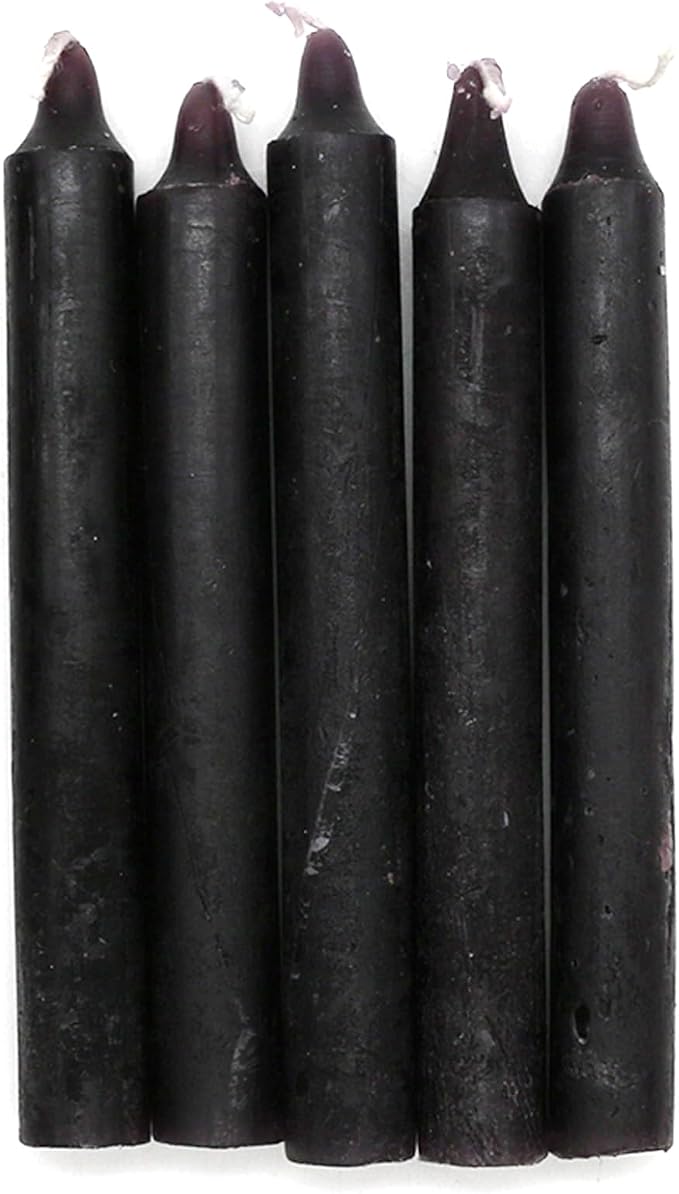 SOUL STICKS 4" Scented Ritual Candles Chime Taper Premium Candles 20 pcs for Rituals, Ceremonies, Meditation, Altar and Spells (Black/Myrrh)