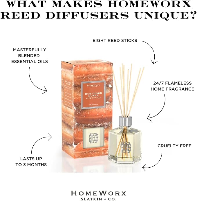 HomeWorx by SLATKIN + CO. Hot Cider Donut Reed Stick Diffuser