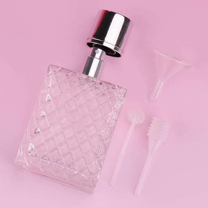 Glass Perfume Bottles Empty Refillable, 50ml /1.7oz Atomizer Sprayer for Perfume, Cologne Bottles Empty with Perfume Dispenser