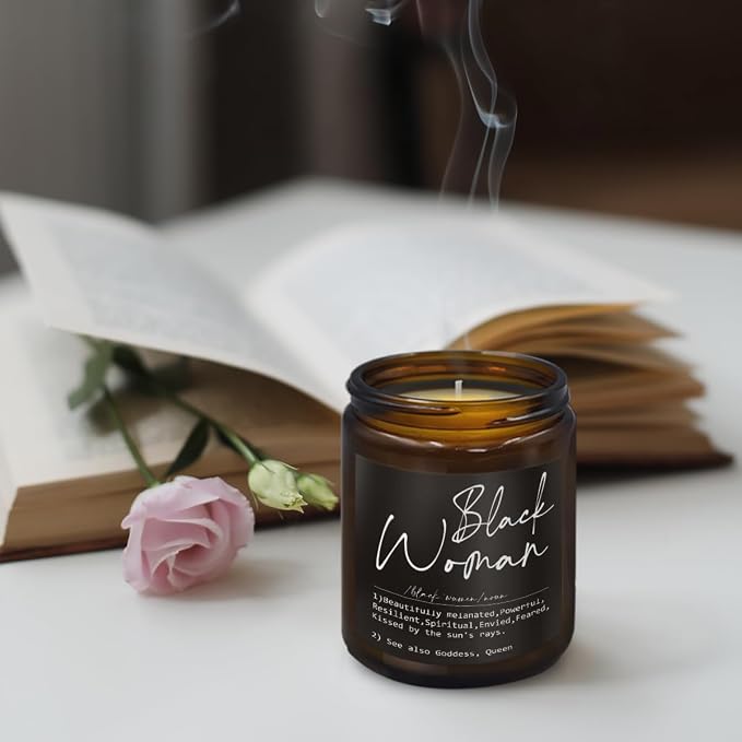 Black Women Inspirational Definition Lavender Scented Candles, Thoughtful Gifts for Women, Uplifting Gifts for Women, Motivational Home Décor Candle, Lavender Fragrance, 8 oz