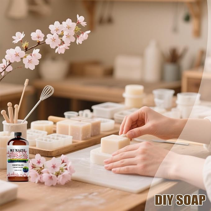 Cherry Blossom Essential Oil, Cherry Blossom Oil 16 Fl Oz 480ML for Diffuser Humidifier Yoga Cleaning DIY Candle Soap Making MUMAZYL Essential Oils